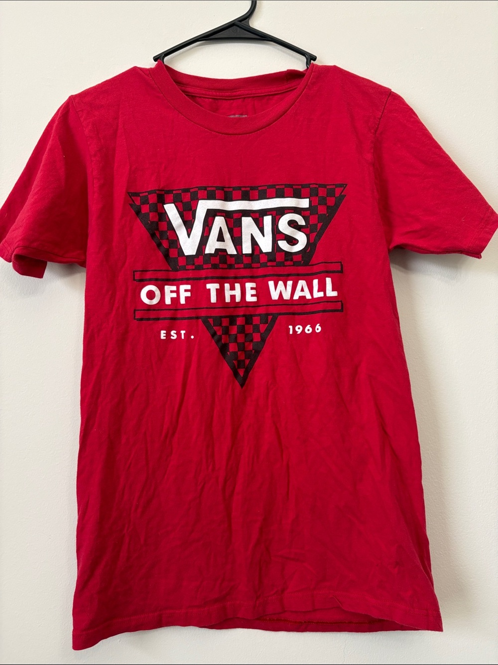 Vans Men’s Red Graphic 'Off The Wall' Short Sleeve Tee